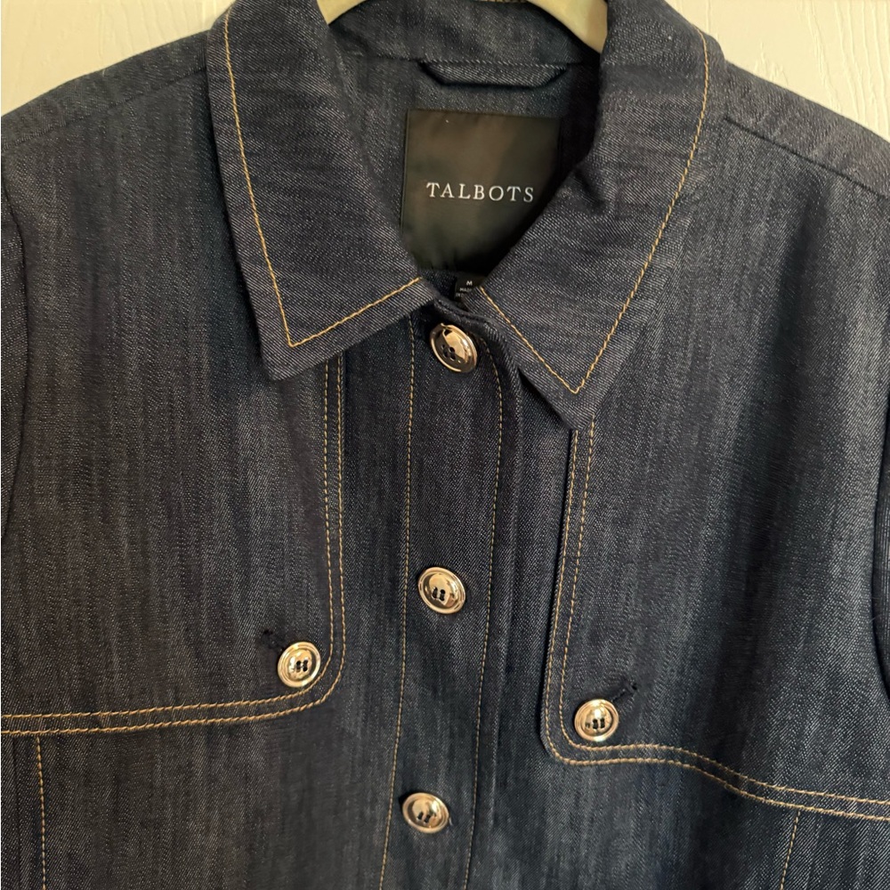 REFINED DENIM SHORT TRENCH COAT - Picture 2 of 6